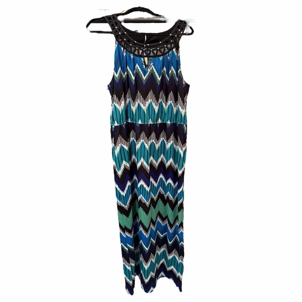 AB Studio Vibrant Chevron Maxi Dress